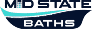Mid State Baths logo showing their name, representing expert bathroom remodeling and shower services.