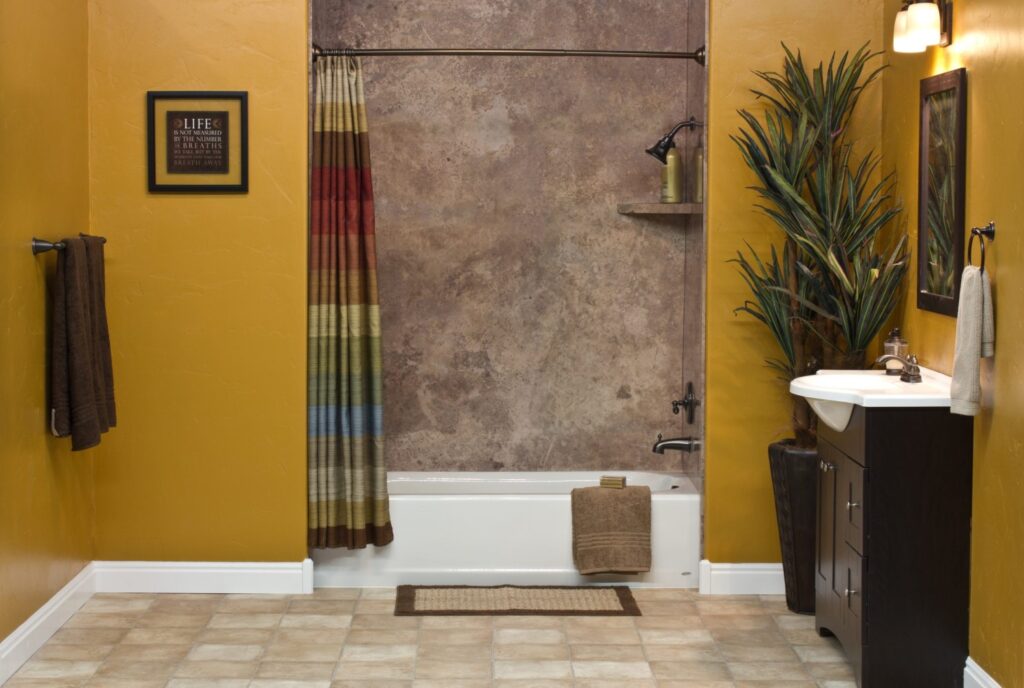 Mid State Baths shows a bright, neatly decorated bathroom that feels cozy and inviting for daily routines.