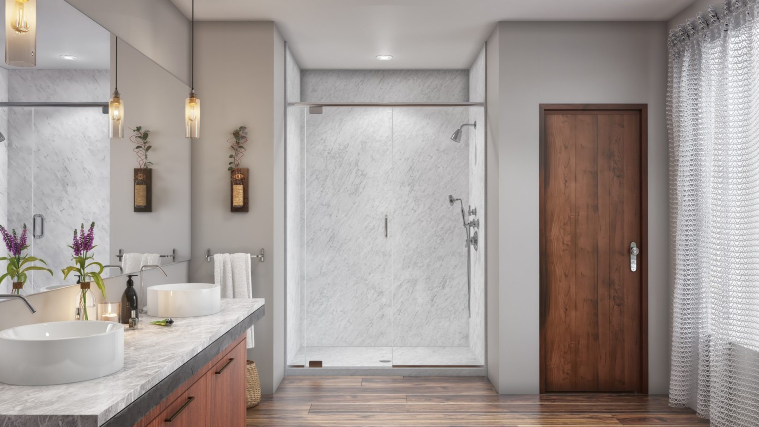 A fresh, inviting bathroom by Mid State Baths shows expert remodeling with modern style and cozy details.