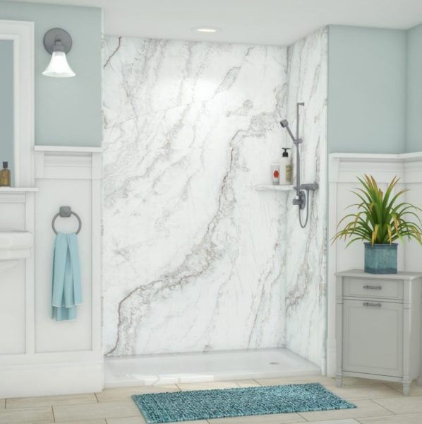 A fresh, modern bathroom shows how Mid State Baths can create a clean, relaxing space with stylish upgrades.